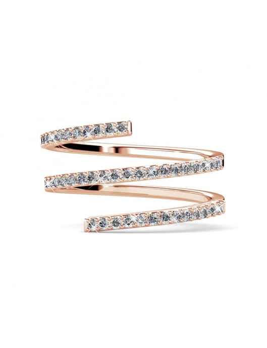 Spiral Ring - Rose Gold and Crystal - Image 3