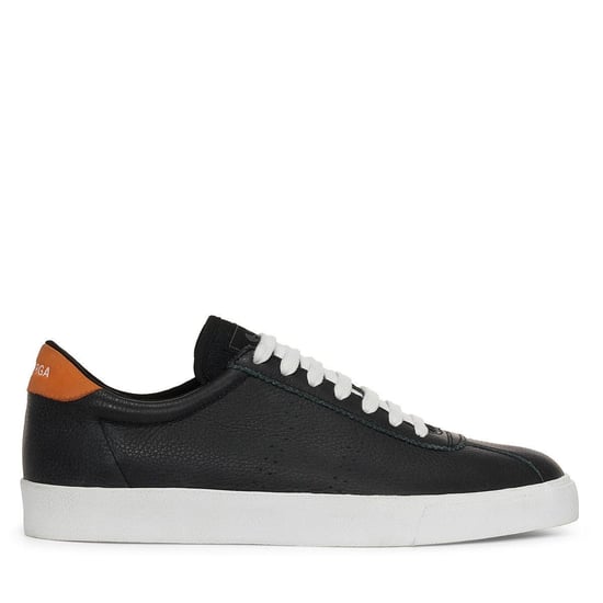 Superga Volwassen 2843 Club S Leren Trainers (Zwart/Oranje) - Image 1