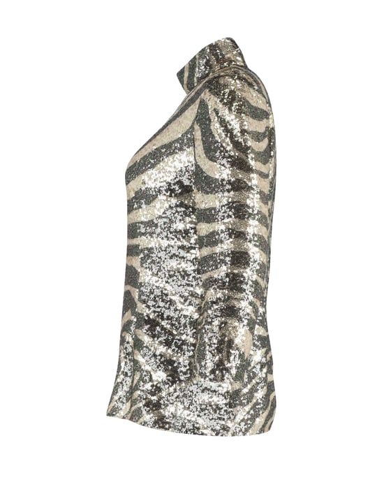 Dolce & Gabbana Zebra Tryck Turtleneck Topp i Flera Färger Paljetter - Image 2