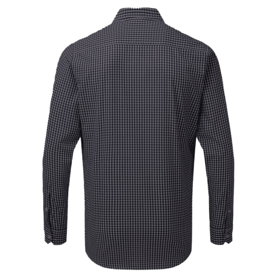 Premier Mens Maxton Check Long Sleeve Shirt (Steel/Black) - Image 2