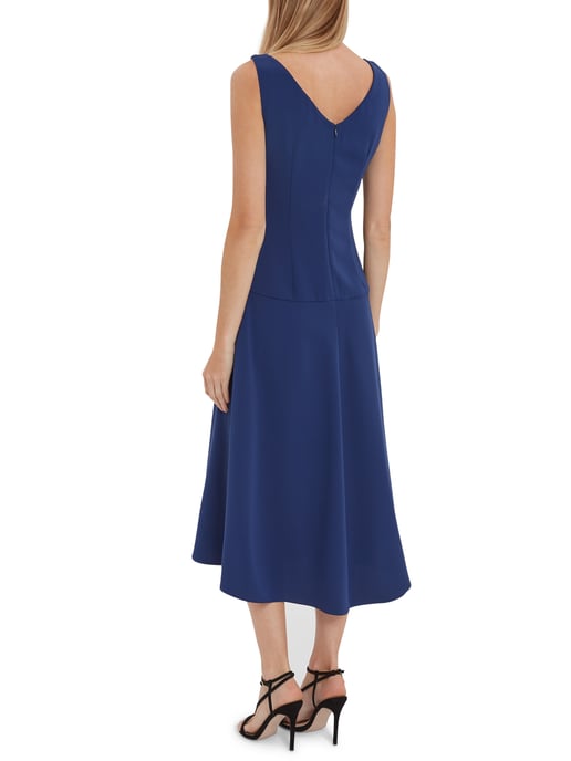 Pilar Moss Crepe Midi Dress