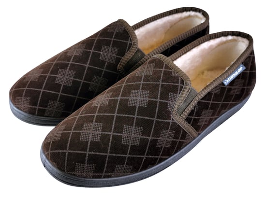 DUNLOP - MENS PLUSH FUR LINED MEMORY FOAM PLAID CHECKED MOCCASIN SLIPPERS WITH HARD SOLE - Image 2