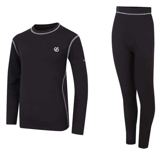 Dare 2B Childrens/Kids Pow II Plain Base Layer Set (Black)