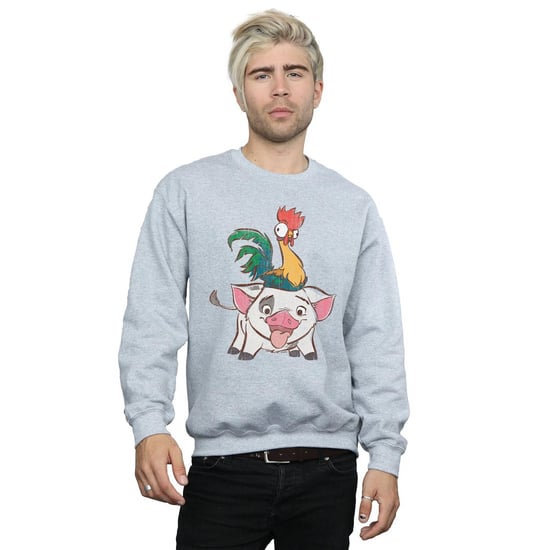 Disney Mens Moana Hei Hei And Pua Sweatshirt (Sports Grey)