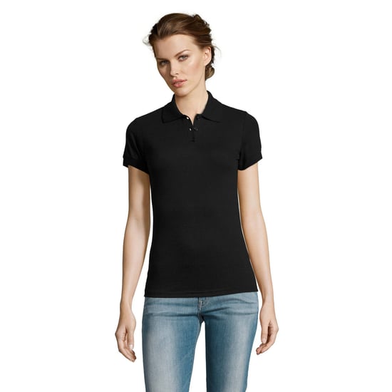 SOLS Dames/dames Prime Pique Polo Shirt (Zwart) - Image 3