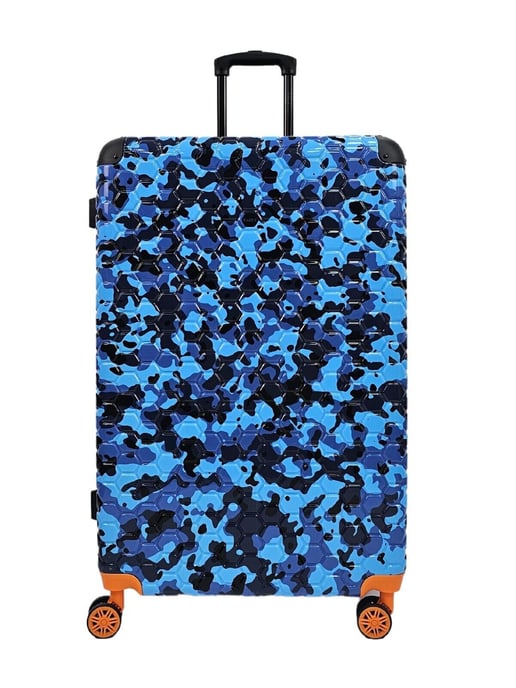 Hardshell Blue Cabin Suitcase Set Robust 8 Wheel ABS Luggage Travel Bags