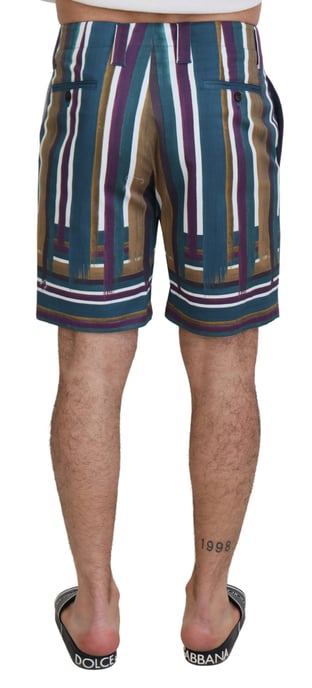 Dolce & Gabbana Multicolor Striped Stretch Cotton Men's Shorts