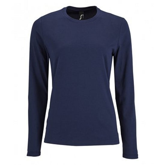 SOLS Dames/dames Keizerlijk T-Shirt met lange mouwen (Franse marine) - Image 1