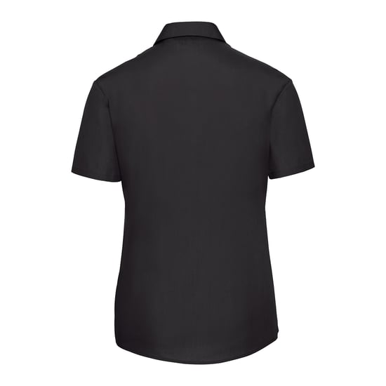 Russell Collection Womens/Ladies Poplin Easy-Care Short-Sleeved Shirt (Black)