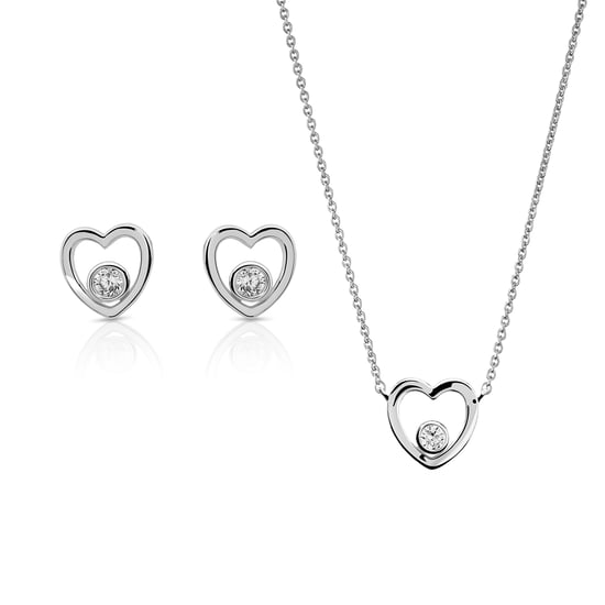 Orphelia 'Mila' Dames 925 Sterling Zilver Set: Ketting + Oorbellen - Zilver SET-7484 - Image 1