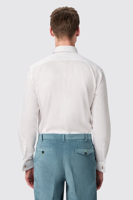 Westwood Skinny Fit White Double Cuff Cotton Shirt with Cufflinks