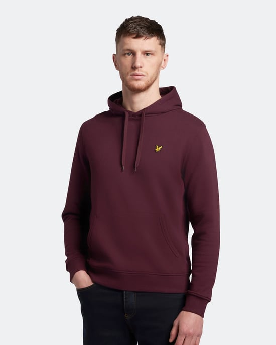 Lyle & Scott Pullover Hoodie in Burgundy - Image 2