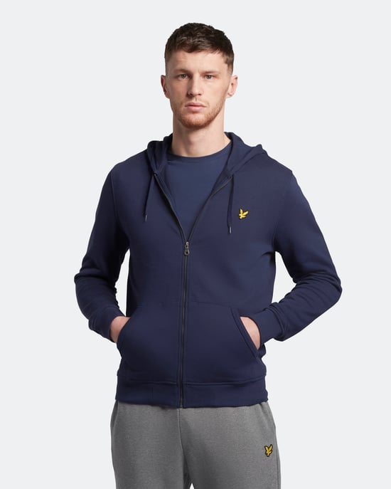 Lyle & Scott hoodie met rits in marineblauw - Image 1