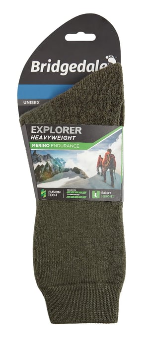 Bridgedale - Mens Outdoor Merino Wool Knee High Socks - Olive - Image 2