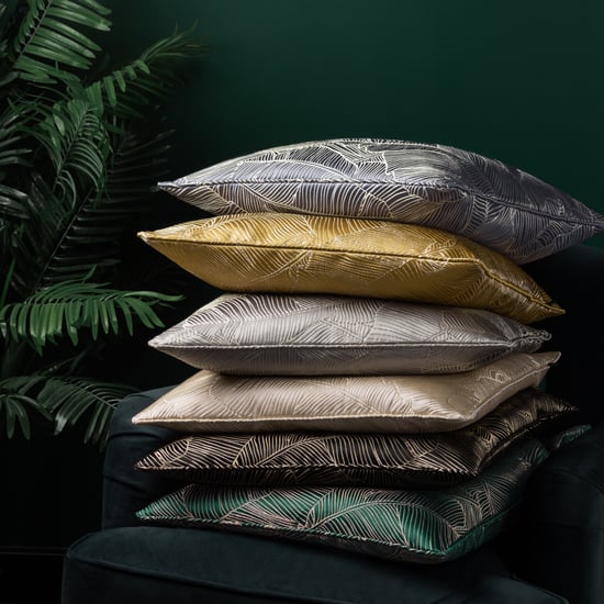 Wylder Tropics Seymour Embroidered Jacquard Satin Piped Polyester Filled Cushion - Image 5