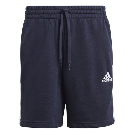 Men's adidas Essentials Frech Terry 3-Stripes Short in Navy - Image 1