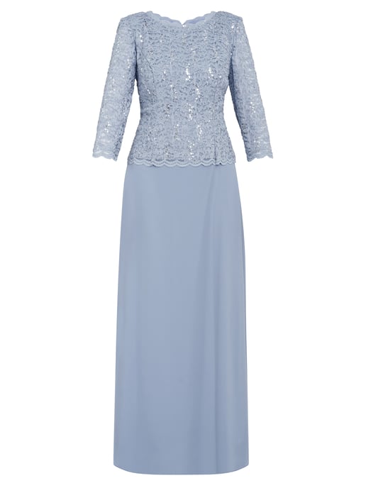 Virginia Maxi Lace Dress With Chiffon Skirt