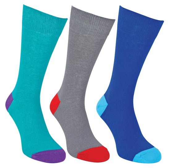 12-par multipack herr svarta bomullssockor | Sock Snob | Andningsbara crew-sockor med vadderad häl och tå - Blandade - Image 2