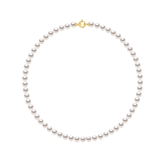 DIADEMA - Necklace - Real Japanese Akoya Cultured Pearl - Yellow Gold