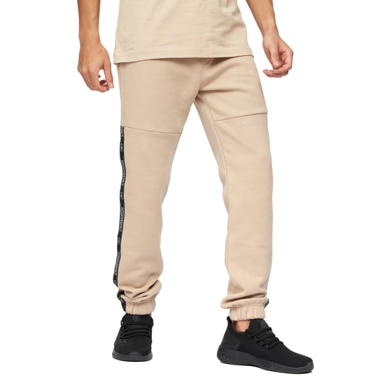 Crosshatch Mens Apollo Jogging Bottoms (Stone) - Image 1