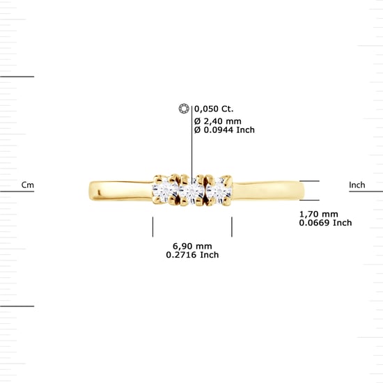 DIADEMA - Ring - Trilogy Diamond - Yellow Gold