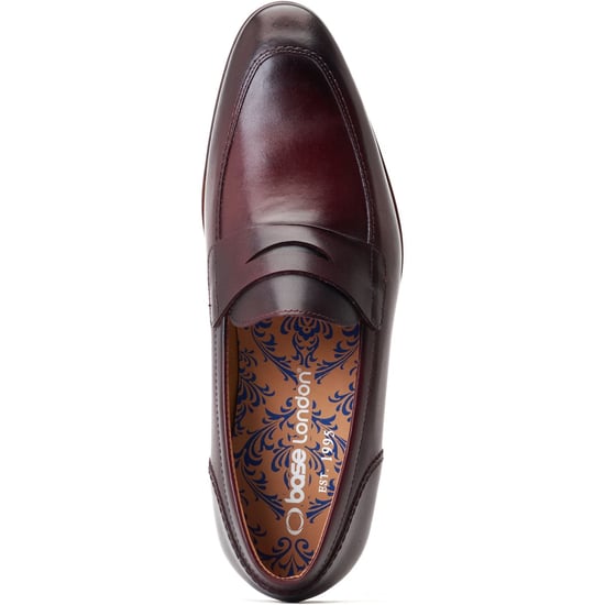 Base London Bruno Leren Heren Bordo Loafers - Image 4