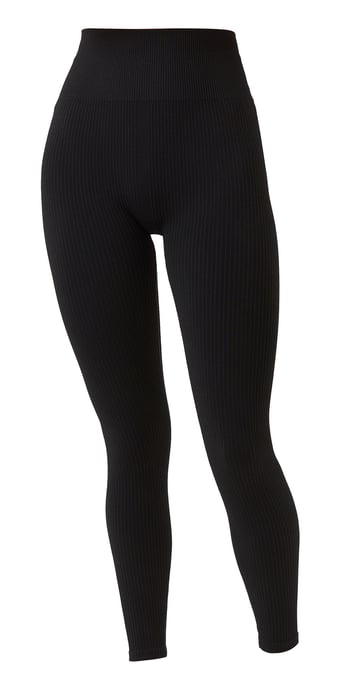 Björn Borg - Dam Seamless Ribbed Footless Tights Leggings - Svart - Image 1