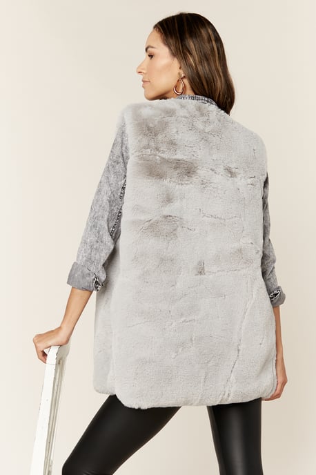 No Cut Faux Fur Sleeveless Gilet