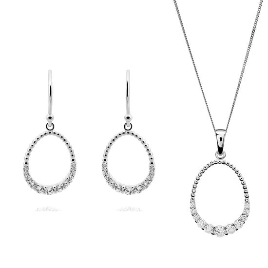 Orphelia 'Aria' Women's 925 Sterling Silver Set: Chain-Pendant + Earrings - Silver SET-7494 - Image 1