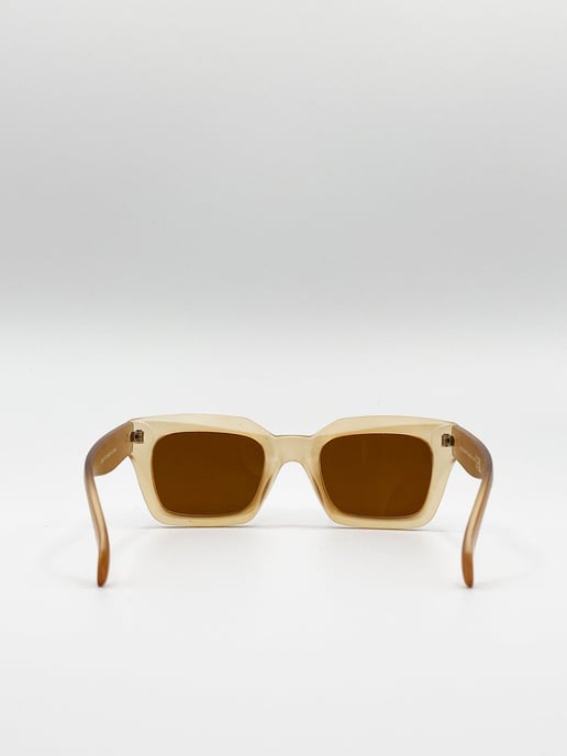 Oversized Square Sunglasses In Matte Honey