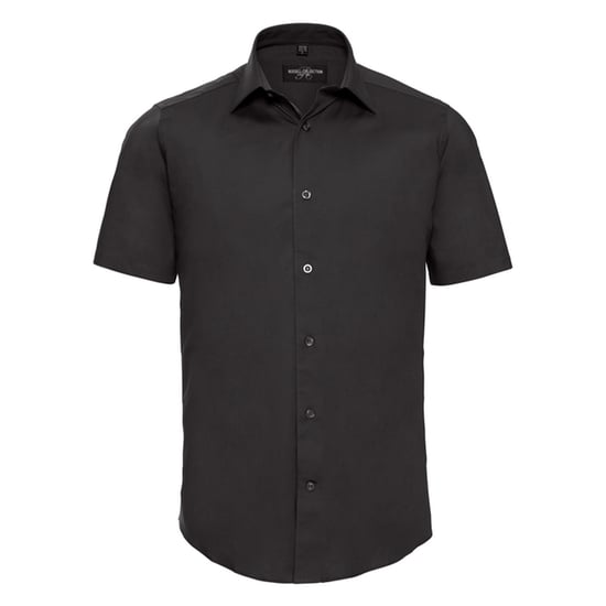 Russell Collection Heren Stretch Overhemd Met Korte Mouwen (Zwart) - Image 1