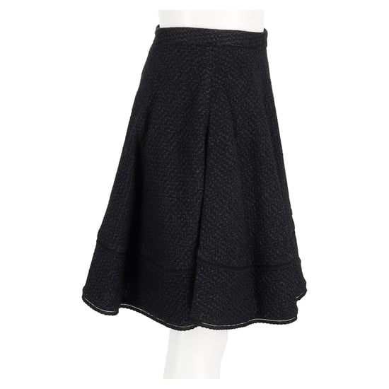 Red Valentino Tweed A-Line Skirt in Black Wool - Image 5