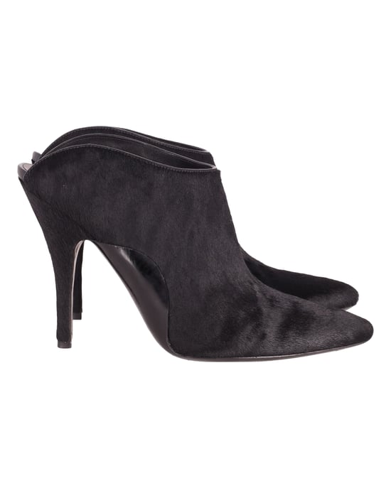 Alexander Wang Miranda Pony Mules i svart ull - Image 1
