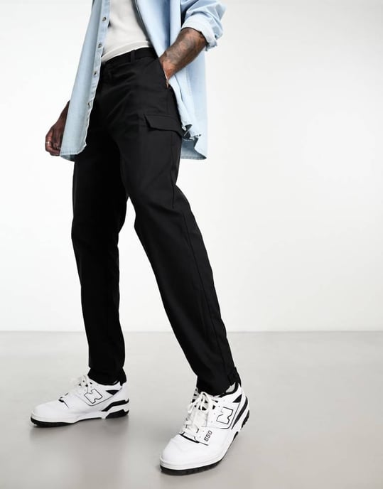 Calvin Klein stretch fit tech cargo trousers in black