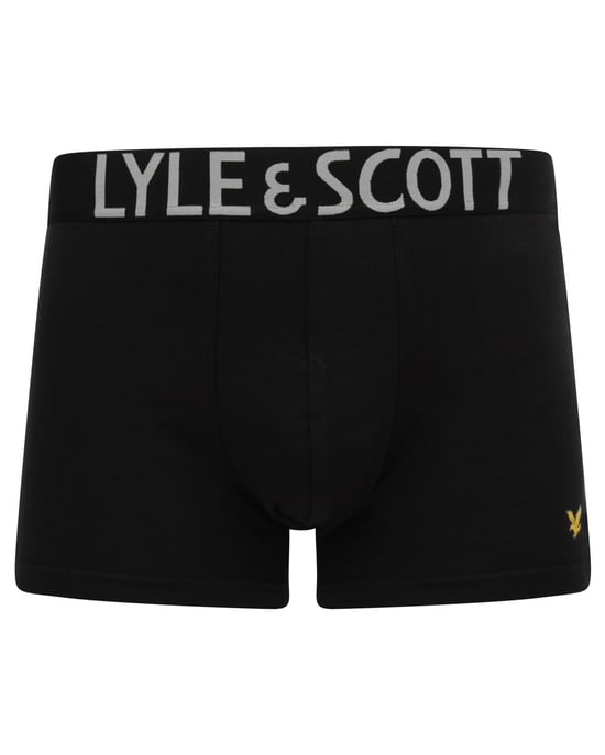 Lyle & Scott 3 Pack Satin Waistband Trunk in Black - Image 2