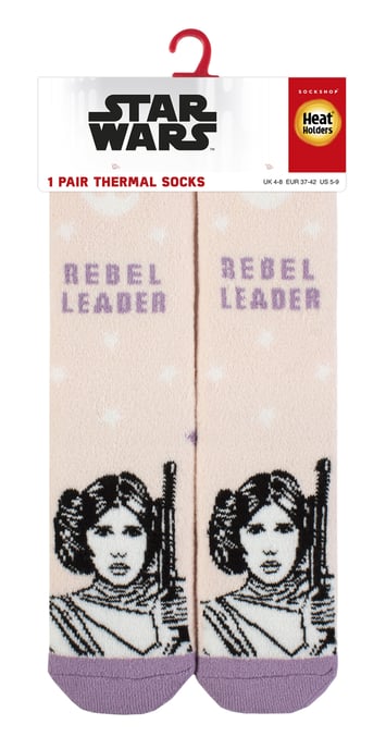 Womens Princess Leia Socks | Heat Holders Lite | Novelty Thermal Star Wars Socks for Ladies - Princess Leia - Image 2