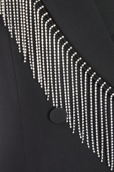 Black Diamante Mini Blazer Dress