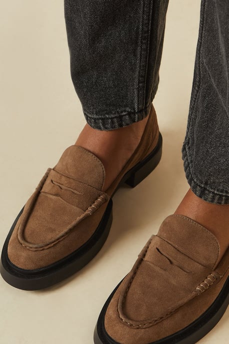 Faith Suede Chunky Penny Loafer - Image 4