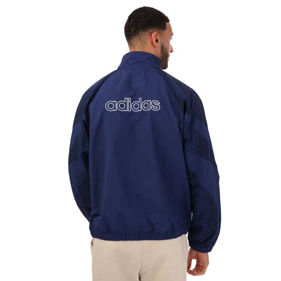 Men's adidas SPRT Animal Print Shark Woven Track Jacket in Blue
