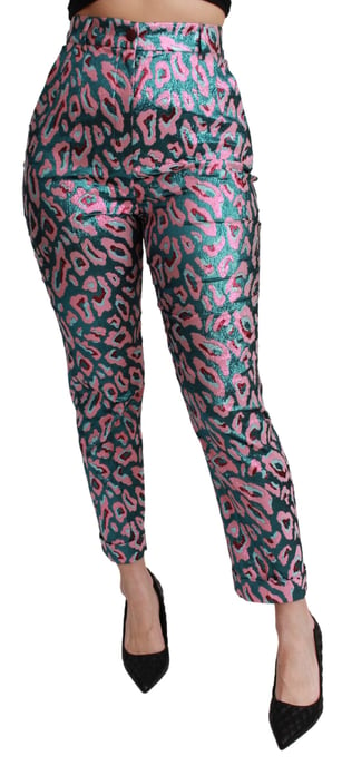 Dolce & Gabbana Women's Multicolor Patterned Cropped High Waist Pants
