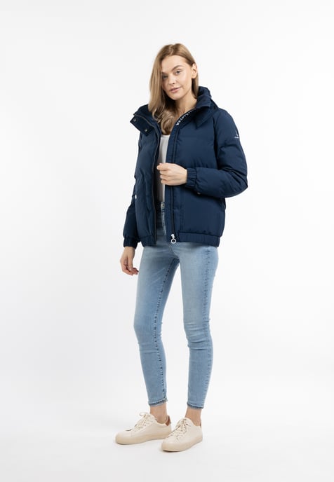 Dreimaster Winterjas met vulling Dames donker marine - Image 1
