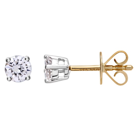 Diamond Stud Earrings, 18ct Yellow Gold IJ/I Round Brilliant Certified Diamond Earrings, 0.33ct Diamond Weight - Image 2