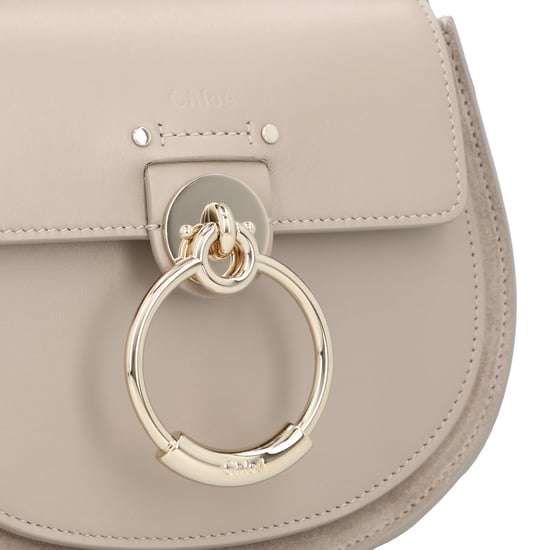 Chloé Small Tess Bag In Shiny Leather And Suede Grey - Image 5