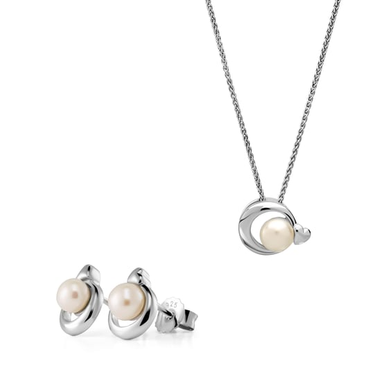 Orphelia 'Mathilde' Dames 925 Sterling Silver Set: Ketting-Pendant + Oorbellen - Zilver SET-7510 - Image 1