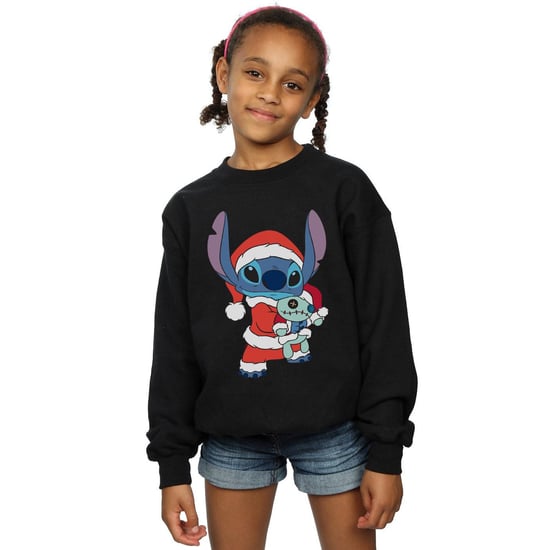 Disney Girls Lilo And Stitch Stitch Christmas Sweatshirt (Black)