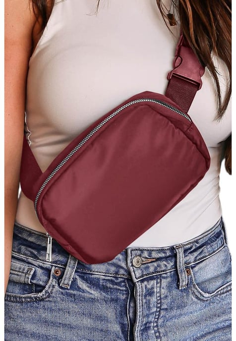 Unisex vattentät crossbody-väska med dragkedja i rött - Image 1