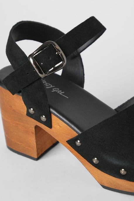 Real Suede Studded Clog