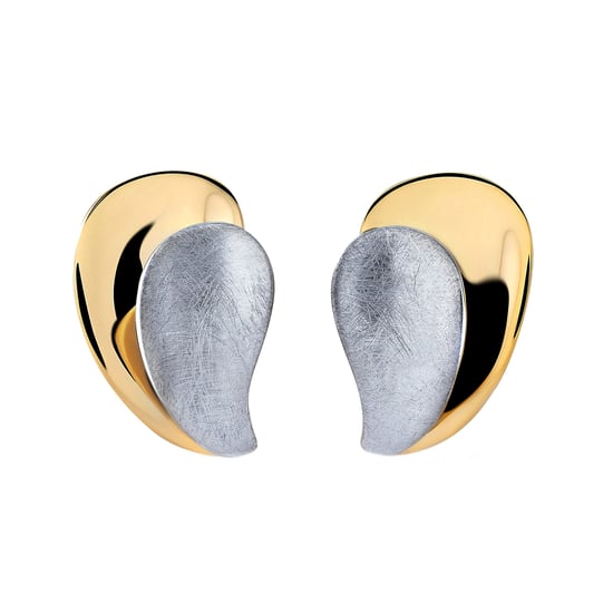 Orphelia 'Ameliana' Women's 925 Sterling Silver Stud Earrings - Silver/Gold ZO-7508