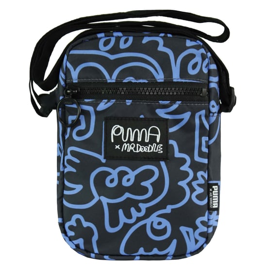 Puma x Mr. Doodle Unisex Black Blue Portable Bag - Image 1