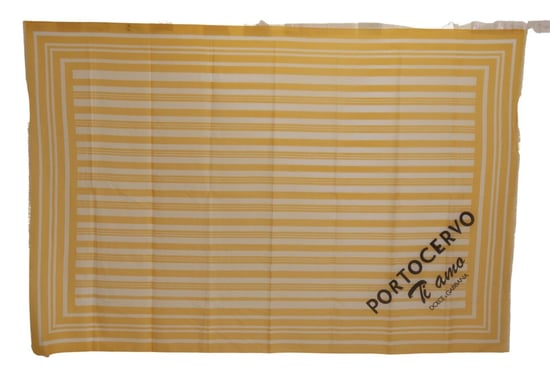 Dolce & Gabbana Women's Yellow White Striped Portocervo Shawl Scarf